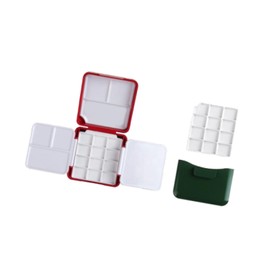 Harilla Watercolour Palette Travel Mini for Beginners Gouache Mixing Tray Paint Pallet for Graffiti Sketching Acrylic Painting Book Red