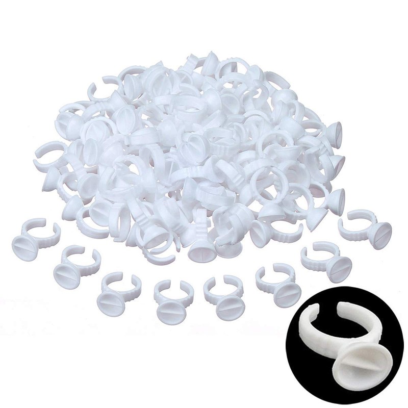 100 pcs White Pigment Glue Ring Cups Tattoo Ink Holder