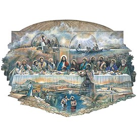 Bits and Pieces - 750 Piece Shaped Jigsaw Puzzle for Adults Measures 20" x 27" When Completed. - The Last Supper - 750 pc Religious Jigsaw by Artist Ruane Manning