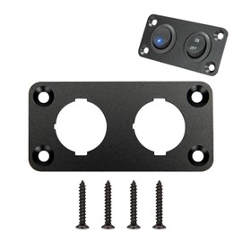 SDAQGE Switch Panel, Round 12 Volt Marine Switch Panel Aluminum Waterproof Rocker Switch Panel for Car Truck Marine Boat Rv Vehicle (2 Way)