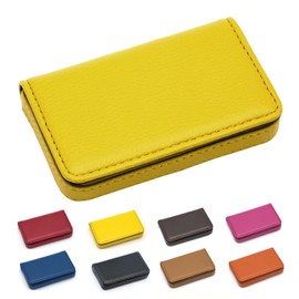 Padike Business Name Card Holder Luxury PU Leather,Business Name Card Holder Wallet Credit card ID Case / Holder For Men & Women - Keep Your Business Cards Clean(Yellow)