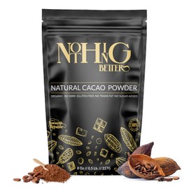 Organic Natural Cacao Powder 8oz – Unsweetened Natural Cocoa Powder from Cold-Pressed Dominican Cacao Beans – Keto, Paleo, Vegan, Gluten-Free, Non-GMO Superfood for Baking, Smoothies, Coffee Alternative