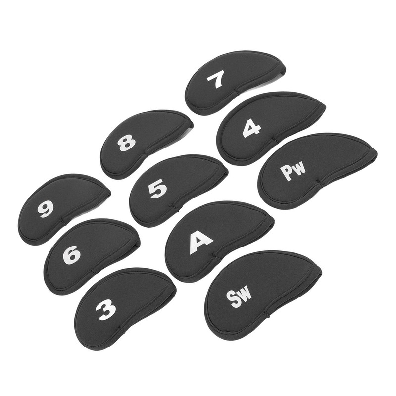 10Pcs Golf Iron Covers Set Clear Numbers Soft Protective Golf