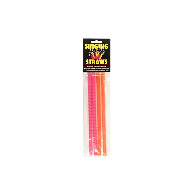Smartwares 9 inch Whistling Singing Straws 4 pack, Reusable, Safe