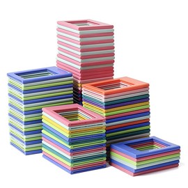 PIQIUQIU Pack of 10 Magnetic Picture Frames Mini Photo Frame 3 Inch Magnetic Fridge Picture Frames (10 Colours)