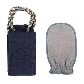 Back Scrubber for Shower, Double-Sided Back Exfoliating Washcloth with Handles, Bath Scrub Gloves, Deeply Body Clean Massage Tool, Back Exfoliator Bath Tool