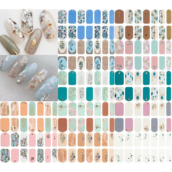 NAILDOKI Autocollant Ongle 3D Nail Stickers, Nail Art Auto-Adhésif Ongle Décalque Belle Mode Décoration pour Femmes Filles