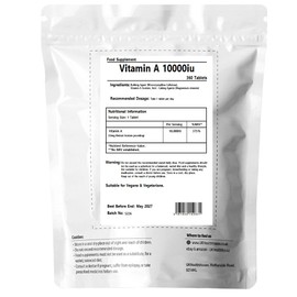 UKHealthHose Vitamin A 360 Tablets 10,000iu | Eye Retinal Skin Care Acetate Eye Care Support Mucous Membranes Retinol Acetate Vegan UK Very Strong