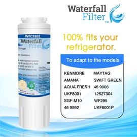 Waterfall Filter - Refrigerator Water Filter Compatible with Maytag UKF8001