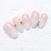 White Gothic Ombre Handmade Nail Tips - Mini Short Oval