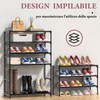 LEIVESTE 3 Tier Metal Shoe Rack Space Saving Stackable 12