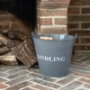 Fireside Kindling Bucket in French Grey