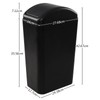 Hespama 14L Slim Plastic Trash Bin, Black Waste Bin with