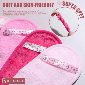 BS-MALL Paños desmaquillantes suaves (paquete de 10): paños desmaquillantes reutilizables para la limpieza facial diaria, tamaño de viaje, toallas y discos exfoliantes multifuncionales de secado rápid