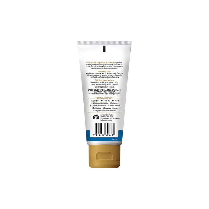 Herbs Of Gold Magnesium Muscle Cream 100g