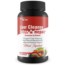  Liver Cleanse Detox & Repair - Liver, Kidney, & Colon Cleanse - Herbal Liver Support Supplement with Dandelion Root, Aloe, Turmeric, Ginger - Promote Liver Health Naturally