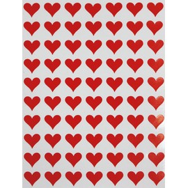 Royal Green Small Heart Stickers - Scrapbooking Stickers, Packaging Stickers, Arts & Crafts Decorative Sticker Labels for Scrapbooks & More - 0.5 inch, 350-Pack (Red)