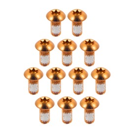 Chooee Bicycle Bolts, Set of 12 Coloured Brake Disc Screws Aluminium Alloy Screw M5 x 10 mm, Orange