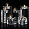 Perthlin 6 Pcs Crystal Tea Light Candle Holders Glass Votive