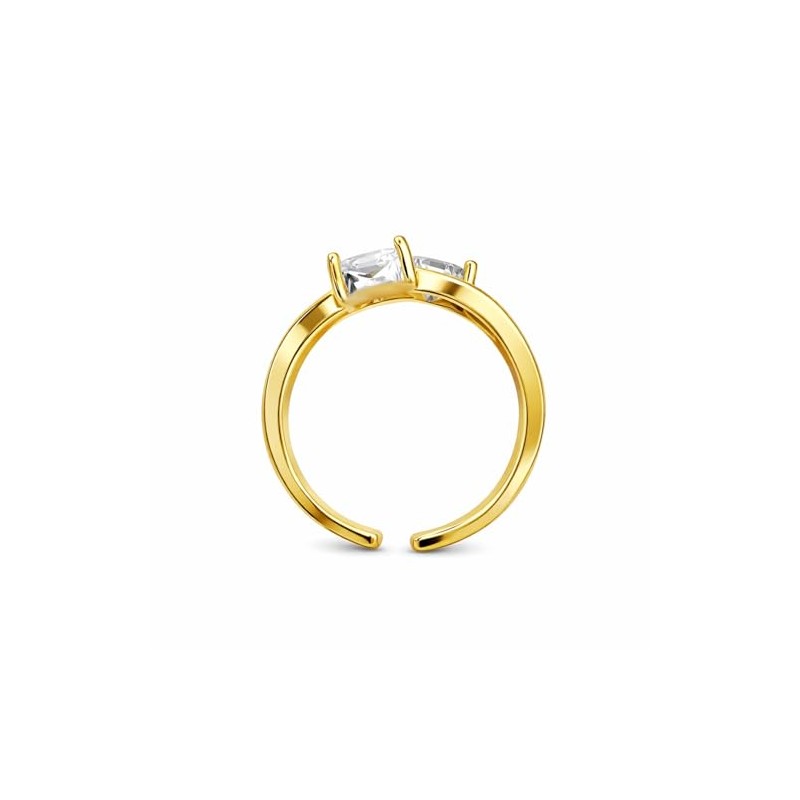 VENUS Anillos Compromiso Promesa Baño Oro 18k Ajustables, Mujer, Pareja,