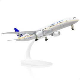 QIYUMOKE 1/300 United 787 Model Airplane -Diecast Metal Plane Model Kits United Boeing 787 (with Stand) Airlines Model for Aviation Enthusiasts Gifts or Desktop Display Collections -8 inches L