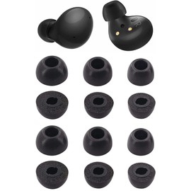 ALXCD Foam Eartips Compatible with Galaxy Buds 2 Earbuds SM-R177, S/M/L 3 Sizes 6 Pairs Memory Foam Ear Tips Earbuds Replacement Tips, Compatible with Galaxy Buds 2 SM-R177 Black 6 Pairs