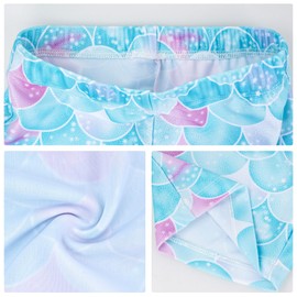 JiAmy Gymnastics Leotards for Girls, Long Sleeve Biketards Sparkly Dance Unitard with Shorts Athletic Bodysuit Outfit for Kids, Blue 5-6 years