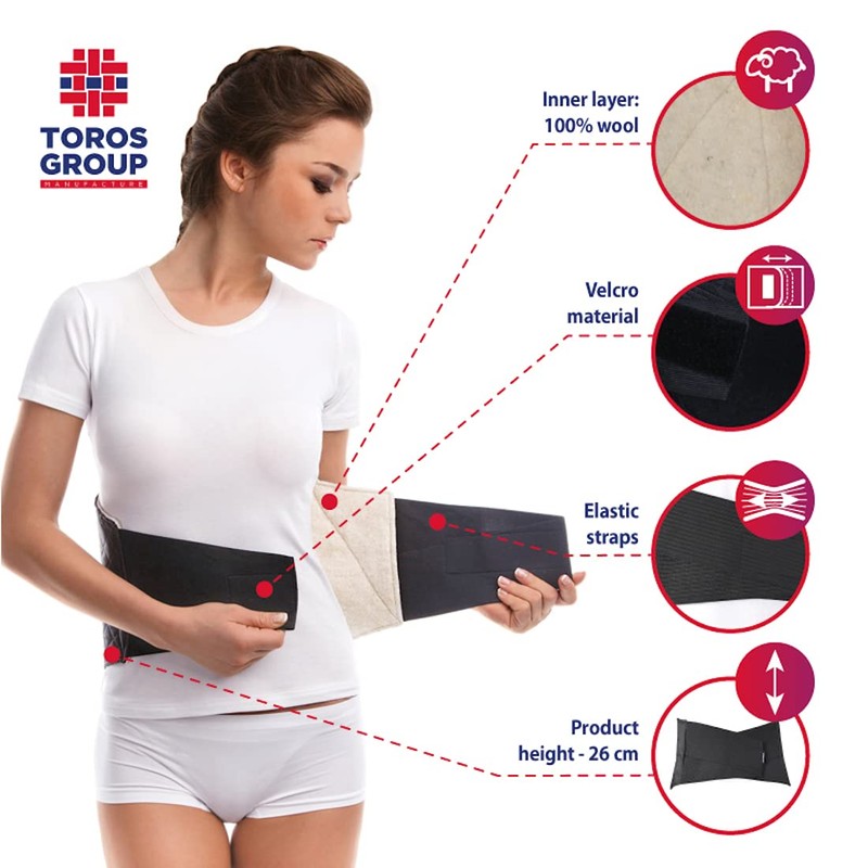 TOROS-GROUP Heat belt, kidney warmer, back warmer, heat belt, lumbar