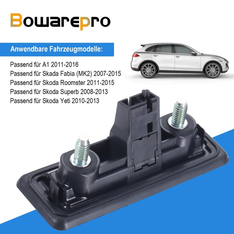 BOWAREPRO Roomster Tailgate Handle, Door Handle, Tailgate Button 5J0827566E, Door