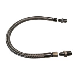 Industrial Grade Compressor Jumper Hose, JIC-4 female or 1/4" NPT male，18" Length，750°F，450 PSI，Both Sides Fittings Rotate Freely，Flexible Whole body Stainless Steel Metal Hose