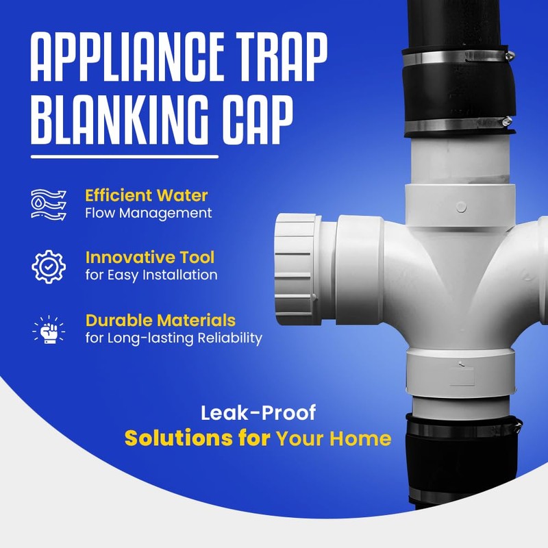 CONCEPT4U® Pack of 2 Appliance Trap Blanking Cap and Washer