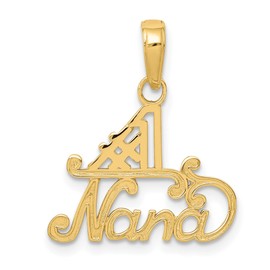 IceCarats 14K Solid Yellow Gold Best Grandma Necklace Nana Charm Grandmother Pendant 21mm x 19mm Only