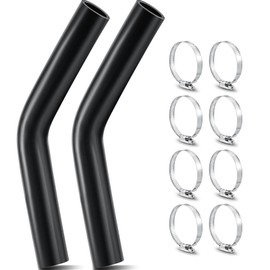 Frienda 2 Pcs Gasoline Fuel Filler Neck Hose with 8 Clamp Set 1 1/2 Inches Inside Diameter, 15 7/8 Inch Length Reinforced Gas Tank Fuel Filler Hose(45 Degree, 1 1/2 Inch)