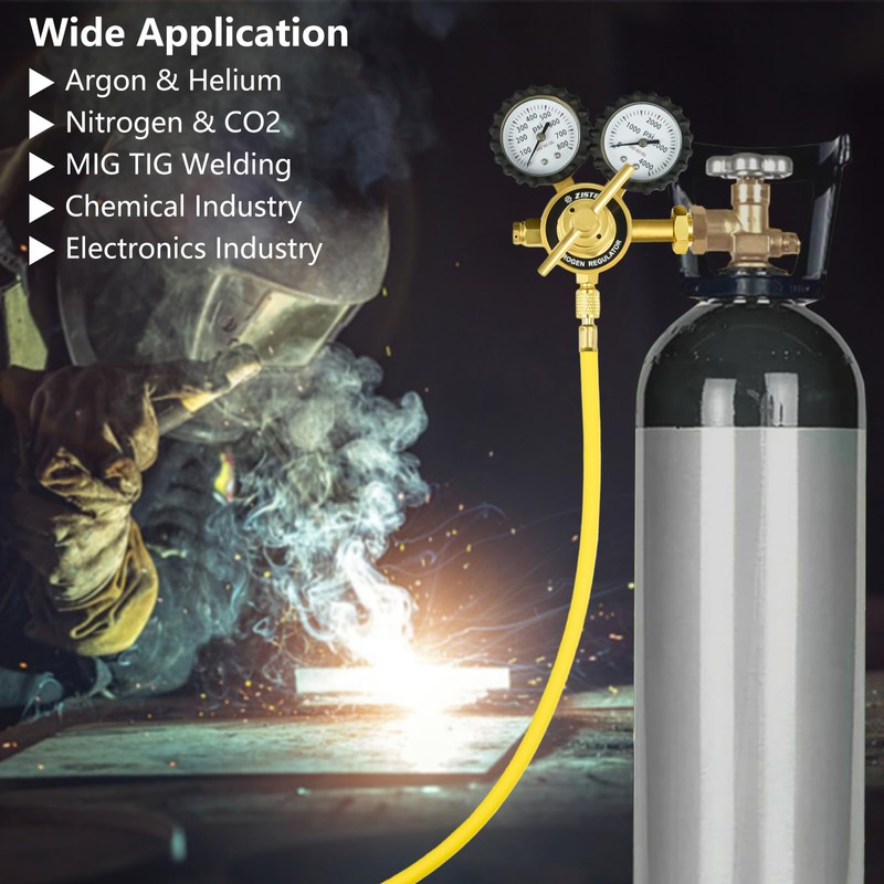 Zistel Nitrogen Regulator with Hose, 0-800 PSI Output Pressure, CGA580