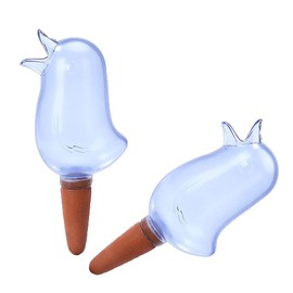 Plant Watering Bulbs, Bird Shape Clear Self-Watering Stakes, Automatic Plant Waterer Irrigation Drippers, Vacation Plant Flower Watering Spikes, Pack of 2, Blue