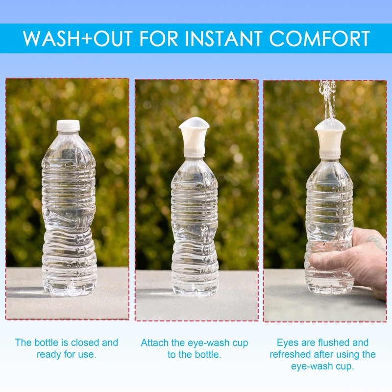 WASH+OUT Portable Eye Wash Cup – Emergency Eyewash Device for