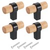 sourcing map 4Pcs T-Bar Wooden Drawer Pulls, 1.57" x 0.71"