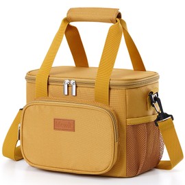 Lifewit Medium Lunch Bag Insulated Lunch Box Soft Cooler Cooling Tote for Adult Men Women, Brown 12-Can (8.5L)