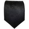 TigerTie Designer Silk Tie in Black with Floral Pattern -