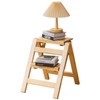 Latifolia Foldable 2 Step Stool, Wooden Step Stool with Floor
