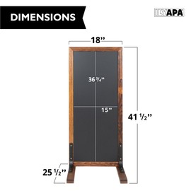 Ilyapa Large Chalk Board Sign - Free Standing Magnetic Sidewalk Easel - Outdoor Menu for Restaurant, Food Truck, Party, or Wedding - 42x18 Inch - Brown
