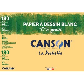Canson 200027107 Pouch 12 Sheets of Drawing Paper 180 g / A4