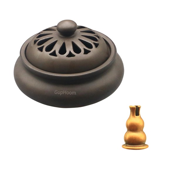 GupHoom Ceramic Incense Burner, Incense Holder with Lid, Stylish, Simple,