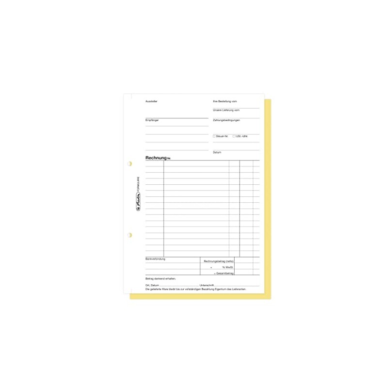 Herlitz 1932862 Invoice Book A5, 305 2 x 40 Sheets,