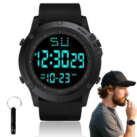 atnayo Referee Watch, Digital Waterproof Wrist Stopwatch with Whistle for Training, Running, Outdoor Activities
