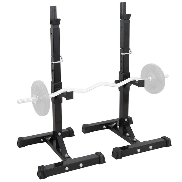 Smartxchoices Pair of Squat Rack, Bench Press Rack Adjustable 40"-66" Solid Steel Barbell Rack 550lb Load, Portable Dumbbell Racks Stands for Home Garage Gym, Weight Lifting Push Up Multi-Function