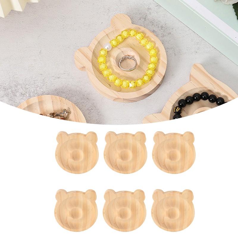 6pcs Jewelry Tray Solid Wood Bracelet Display Tray Decorative Exquisite