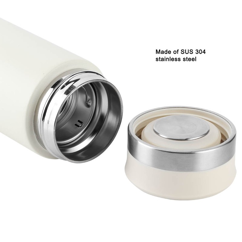 Intelligent TemperatureSensitive Vacuum Cup Mirror Smart TouchScreen Insulation Cup(Creamy White