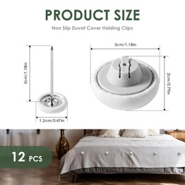 YHTCC 12PCS duvet clips to keep duvet in place, Non-Slip Quilt Clips, duvet cover clips with One-Key Unlock for Blanket Bed Sheet, Bedding Accessories