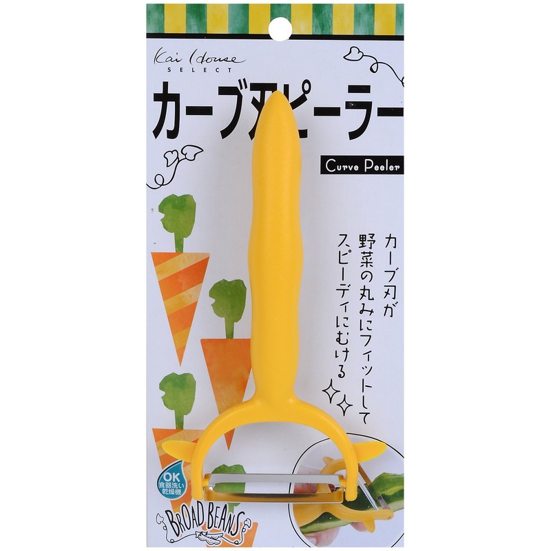 Kai Corporation Broad Beans DH-2612 Curved Blade Peeler for Vegetables
